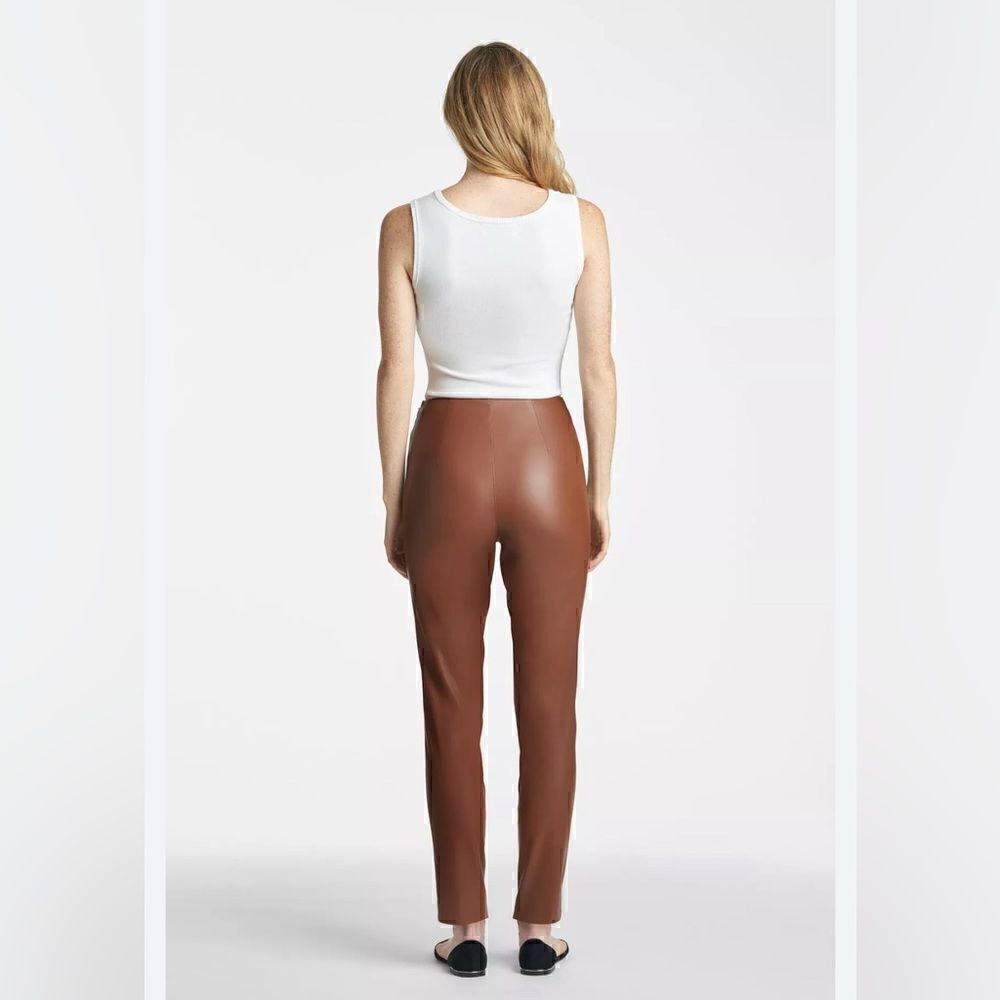 Anthropologie x Sachin & Babi Meagan Vegan legging pants in cognac.  NWT  size 0 - Picture 3 of 12